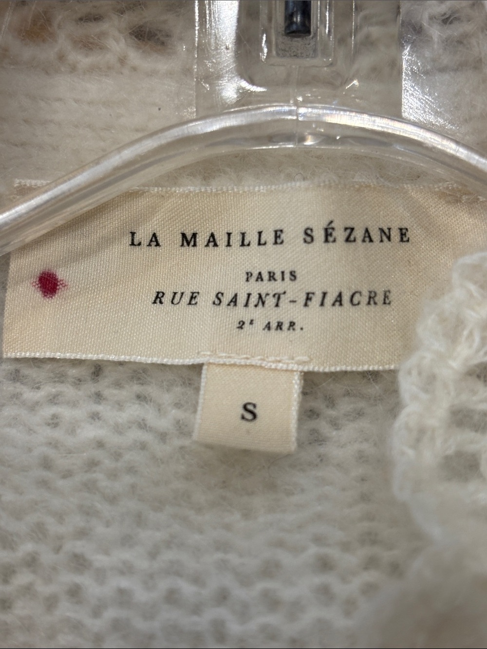 Sezane Ecru Adeline Women's Cardigan Sweater Size S Fuzzy - Picture 6 of 11
